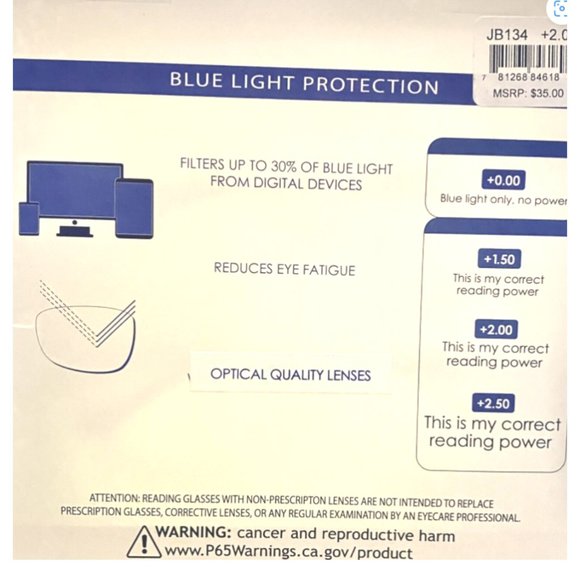 Set of 2 Jessica Simpson Reading Glasses with Blue Light Protection +2.00 - Picture 2 of 2